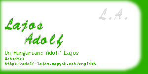 lajos adolf business card